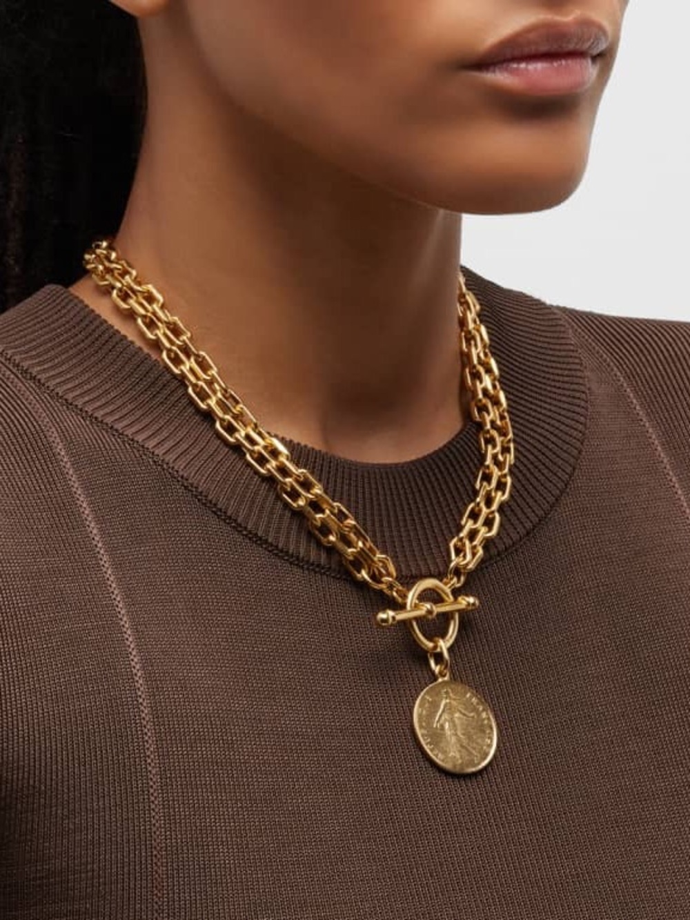 BEN-AMUN Polished double Link Necklace